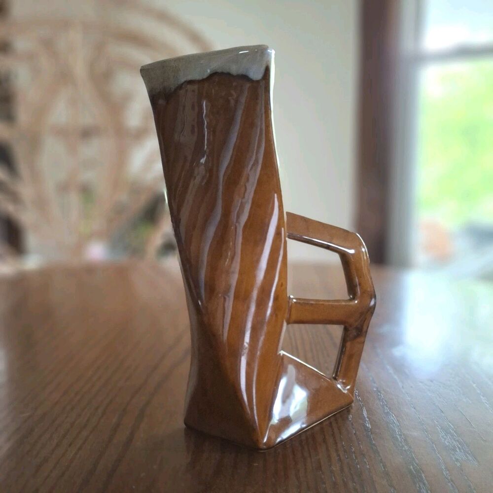 Mid Century Modern Anna Van Briggle Art Pottery Drip Glaze Vase Stein Signed Vtg